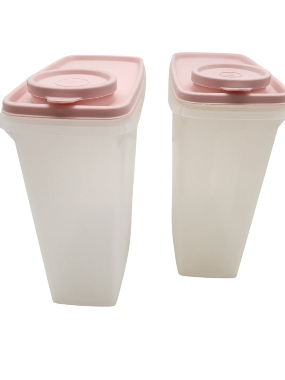 Tupperware Cereal / Oatmeal Storer Pink Seals Set of 2 - Picture 3 of 5